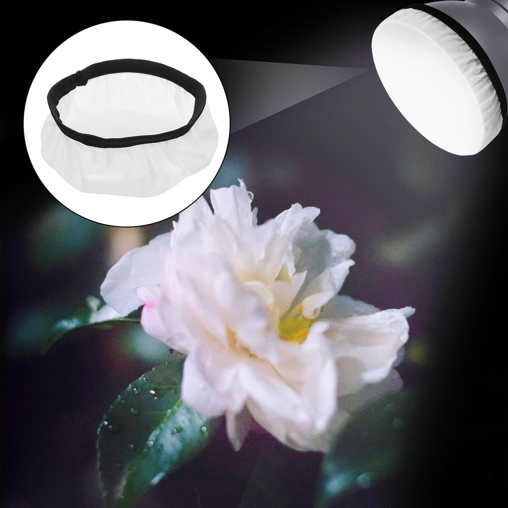 Mabor 2Pcs Light Diffuser, 7"/18cm Round Light Softbox Cover – White Nylon & ...