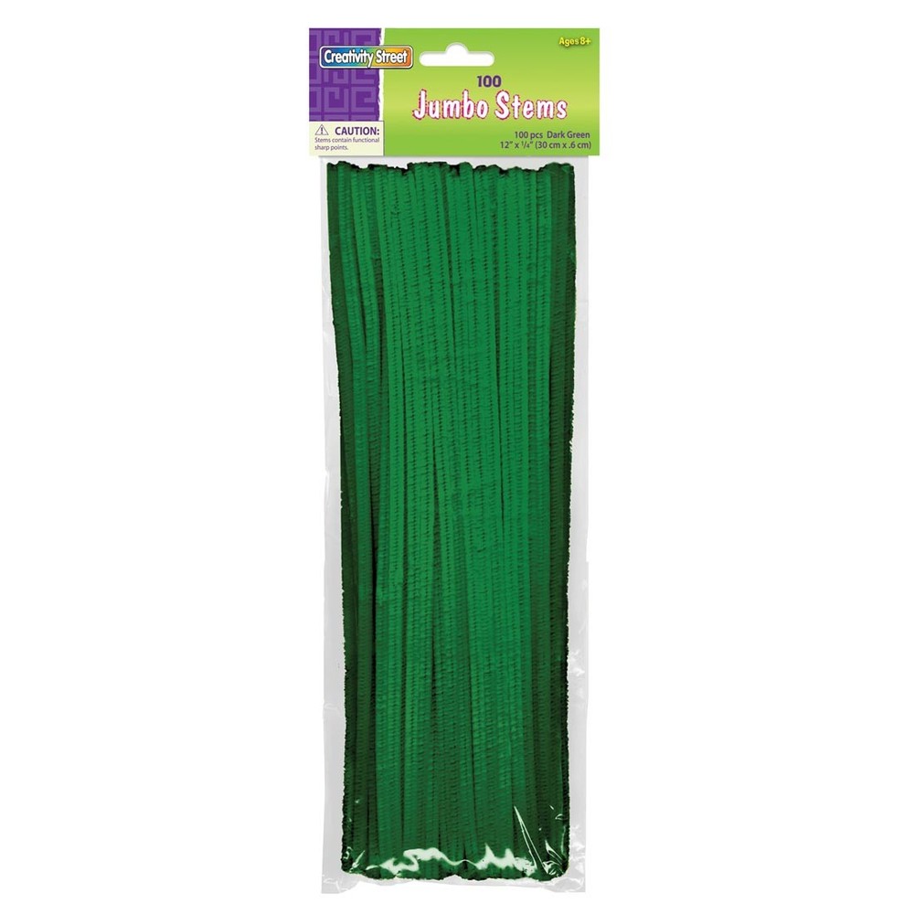 Creativity Street Jumbo Stems 100-Count Package Dark Green