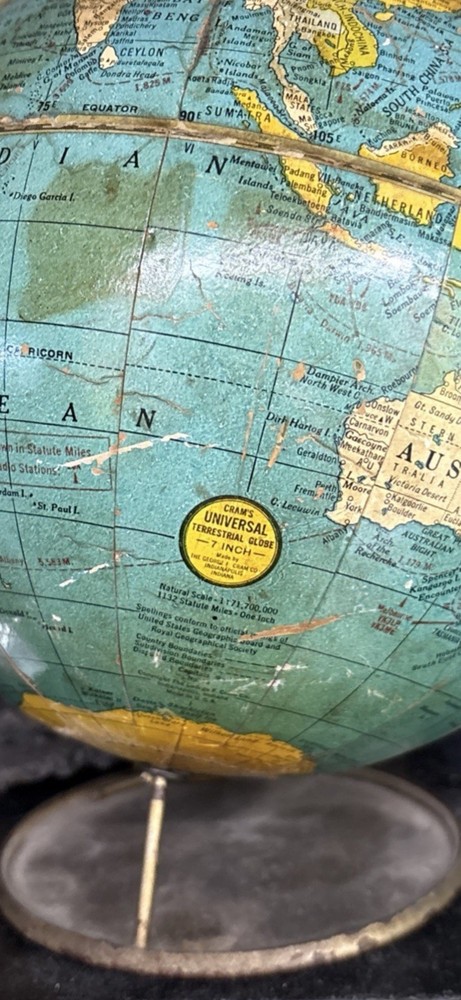 Vintage Cram’s 7” Terrestrial Globe No. 73