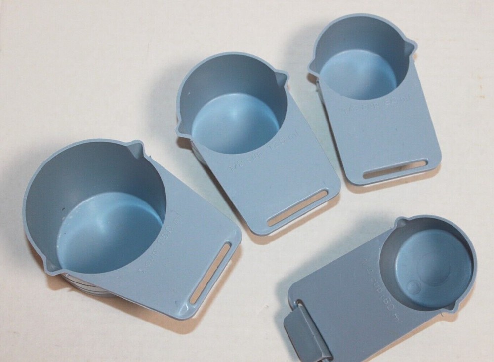 Blue Plastic Nesting Measuring Cup Set Of 4