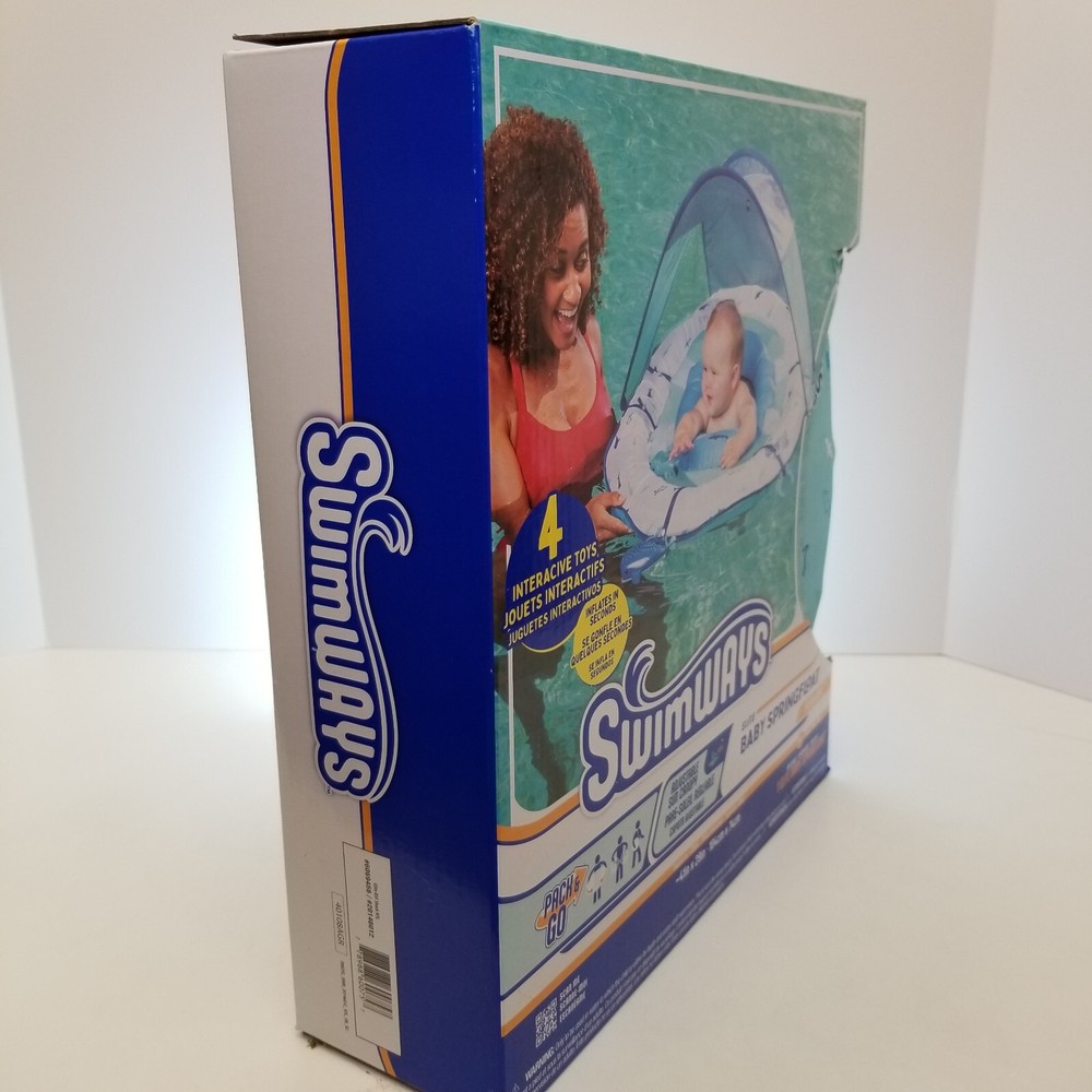 Swimways Elite Baby Spring Float w/ Canopy Packable Pool 9-24 Months Float New.