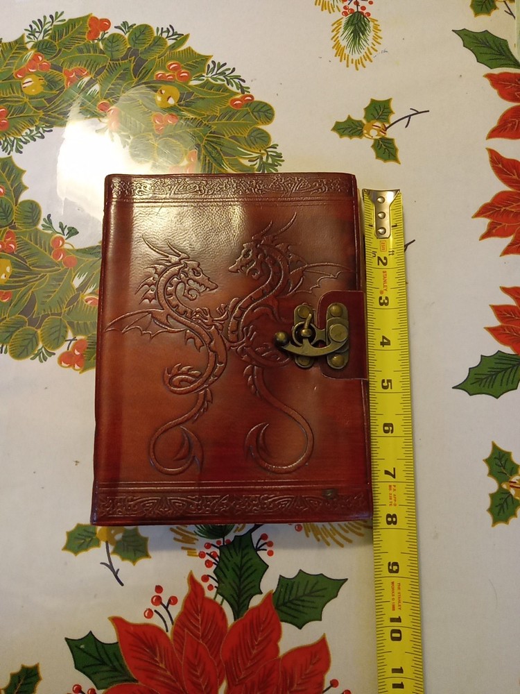 Double dragon embossed journal with metal lock