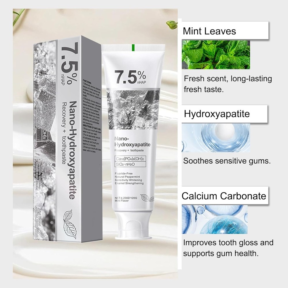 7.5% Hap Nano Hydroxyapatite Toothpaste Remove Deep Clean For Sensitive Teeth