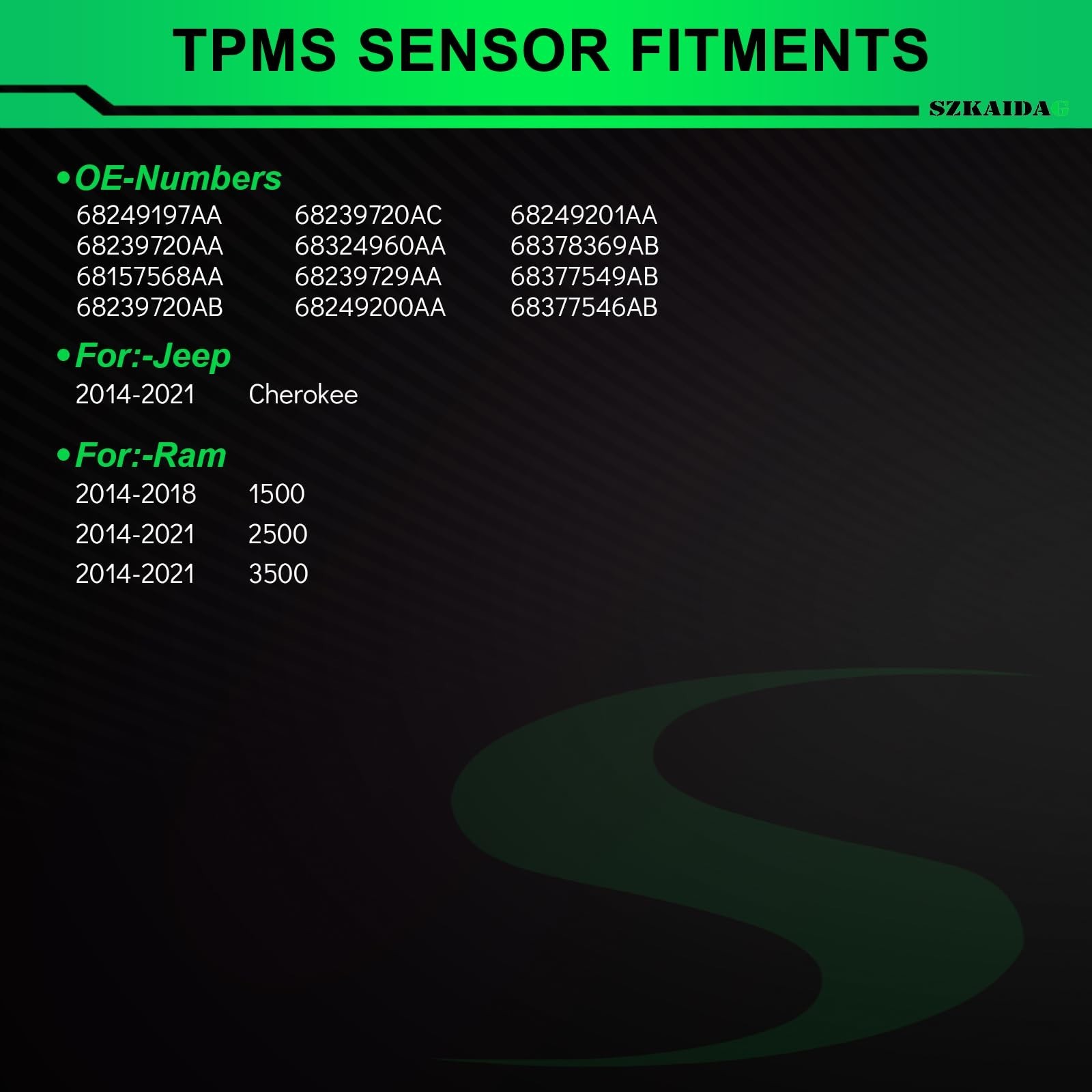 Tire Pressure Sensor Pre-Programmed 434MHz TPMS Sensor for:-RAM 1500 2500 350...