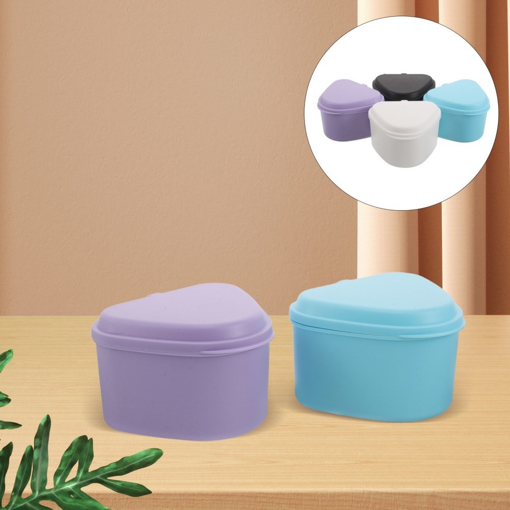 4 Pcs Retainer Portable Cleaning Case Denture Storage Box Compact Plastic