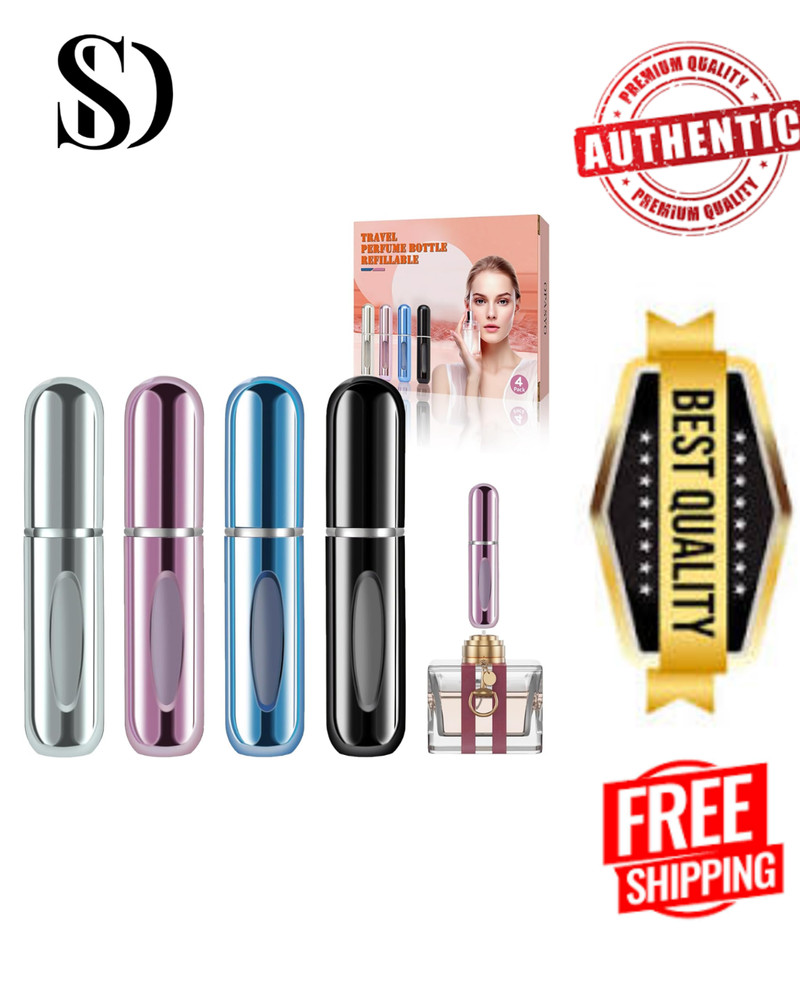 4Pcs Mini Refillable Perfume Atomizer, Travel Spray Bottle, for Cologne & Pocket