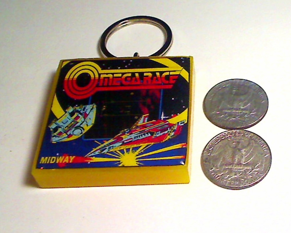 Omega Race Arcade Coin Door accessory Keychain