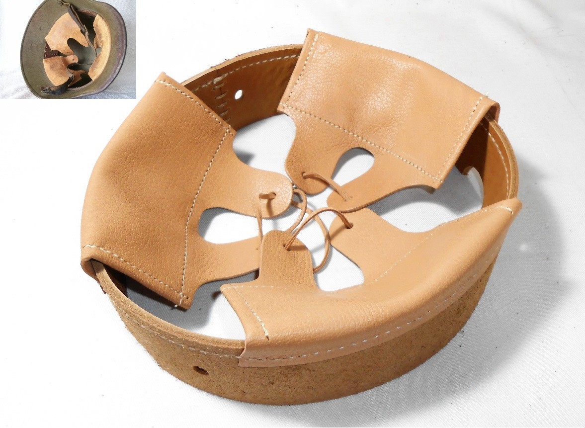 German WWI M-16 helmet leather liner size 66.