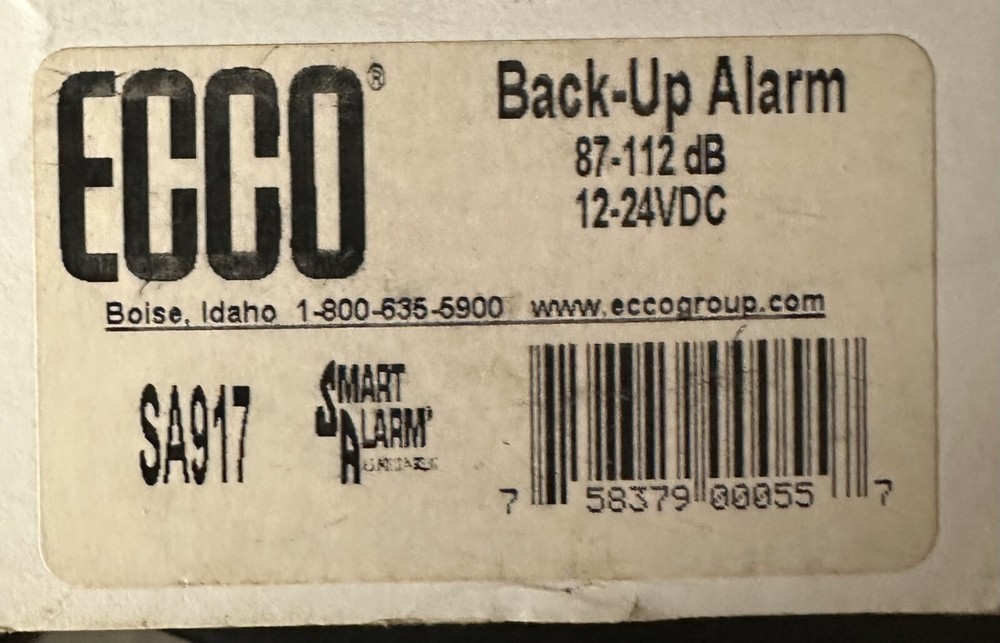 ECCO #SA917 Back Up Alarm
