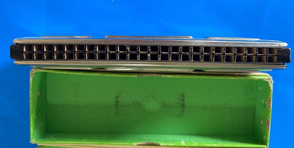 Vintage TRIUMPH M. Hohner Double Sided Harmonica In Case - German Made