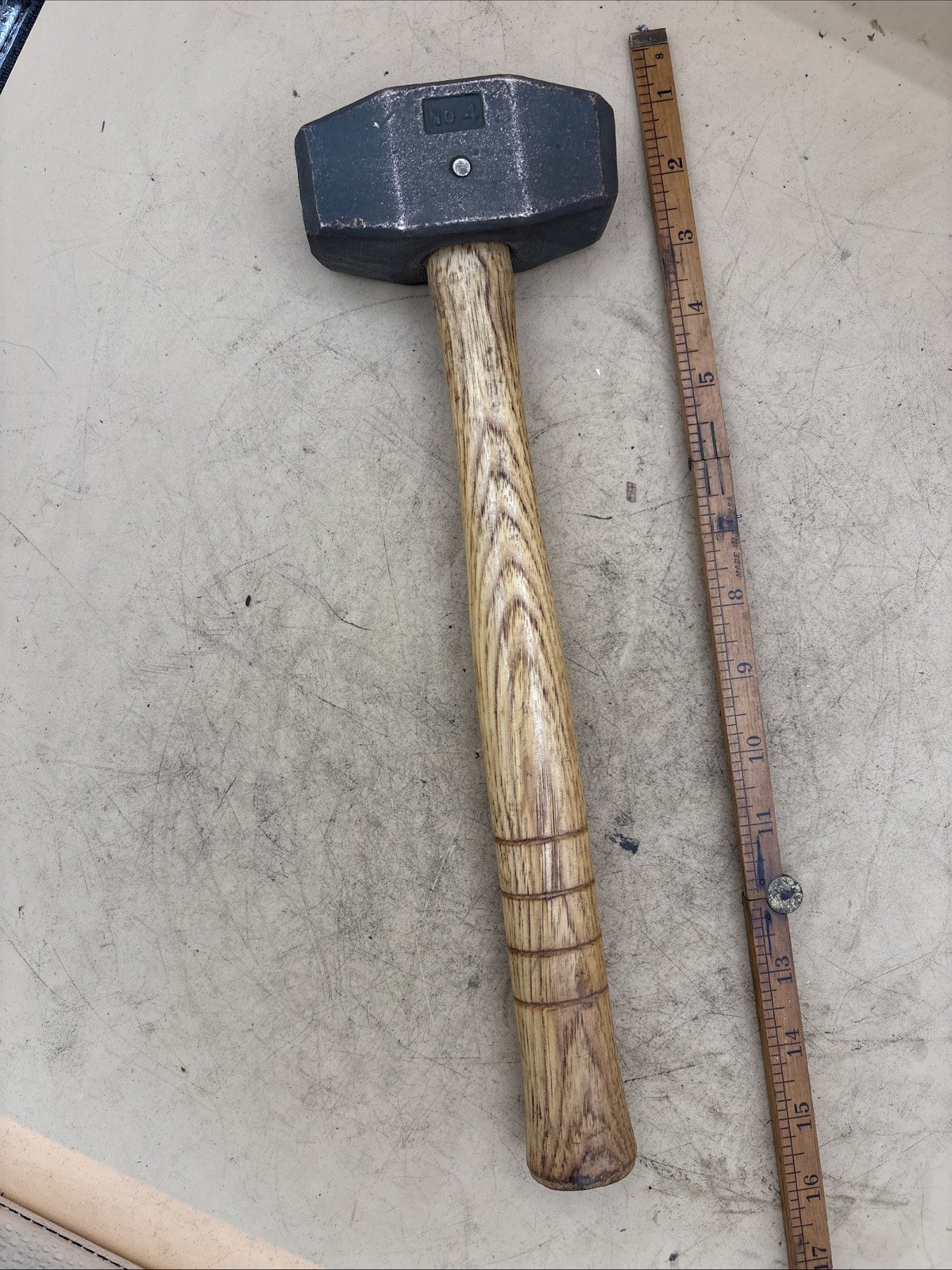 Vintage USA Brass Non-Spark Hammer 3.4 Lbs. Total Weight, #4 HOL-O-HED, SH Corp.