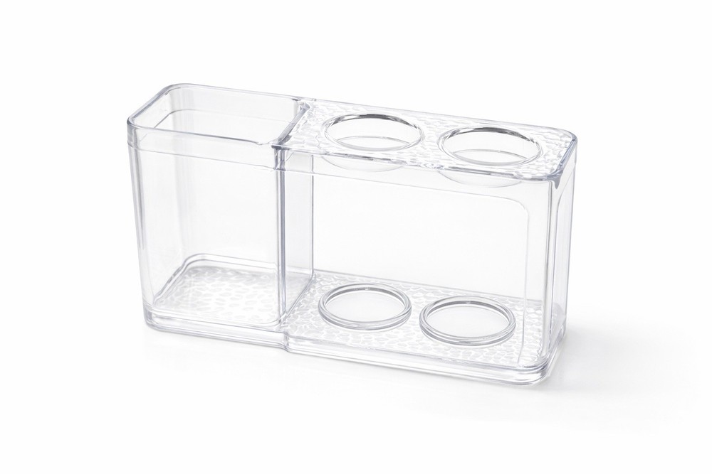 Clear Acrylic Toothbrush & Toothpaste Holder Bathroom Organizer