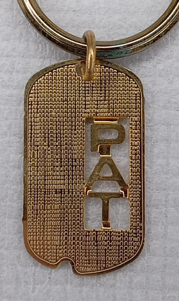 Pat Name Gold Tone Keyring Personalized