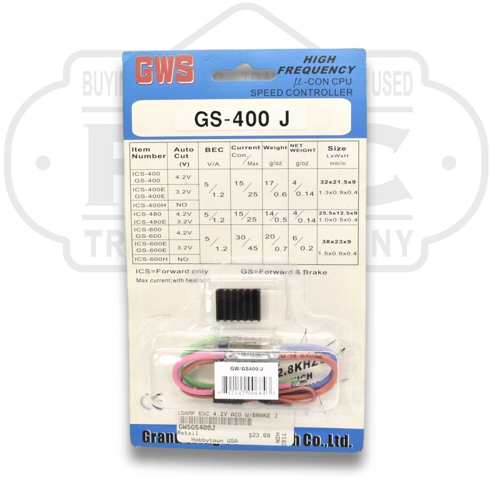 GWS GS-400 J Speed Controller with Brake Hobby RC