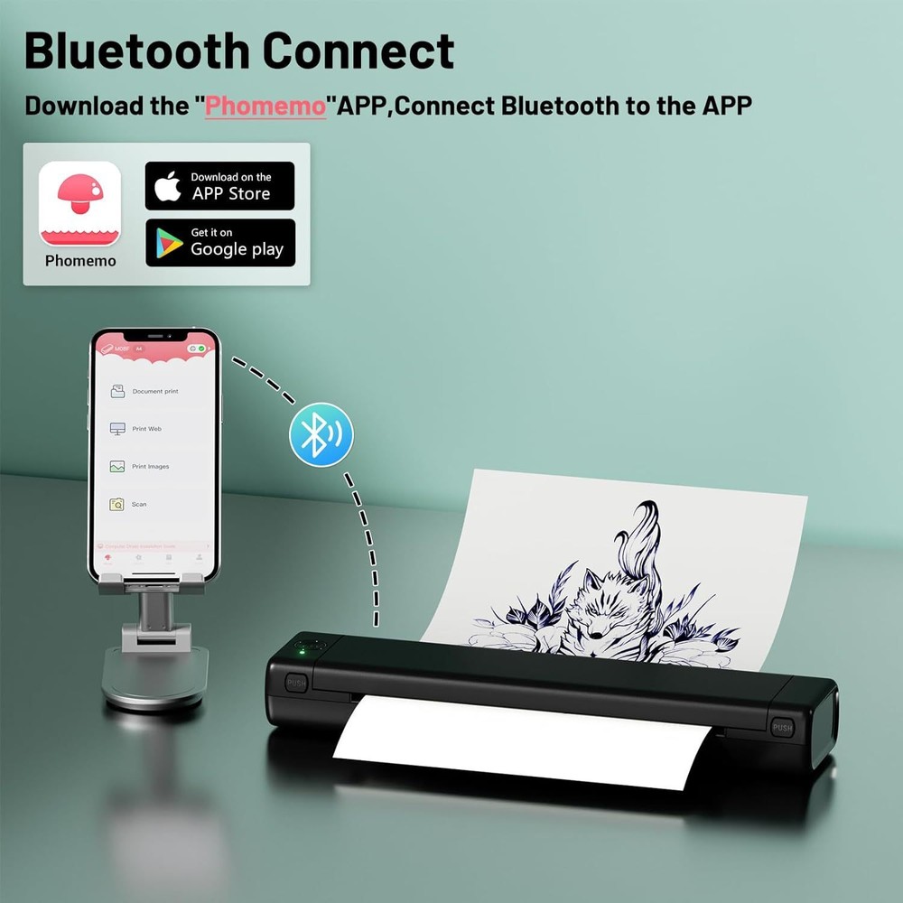 Phomemo M08F Wireless Tattoo Transfer Stencil Printer Thermal Tattoo Machine US