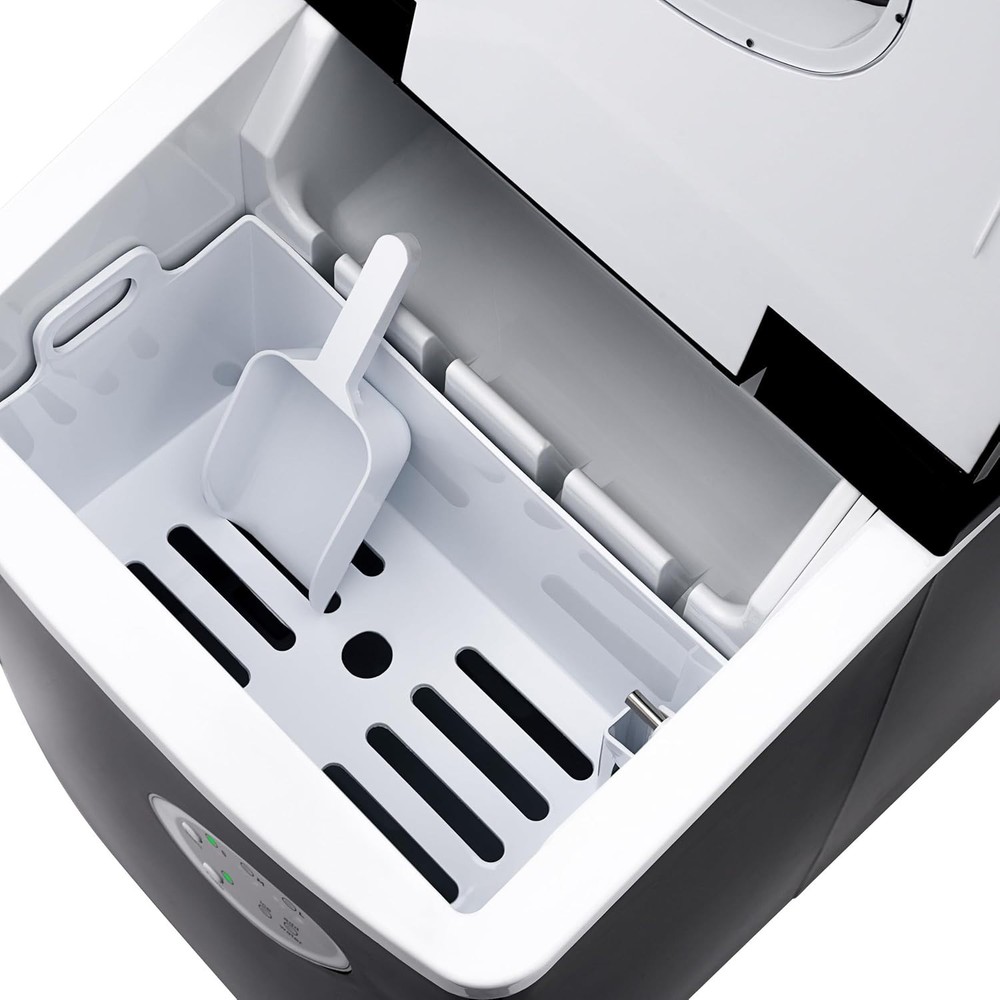 Counter Top Ice Maker Machine (Black), Compact Automatic Ice Maker, Cubes Ready