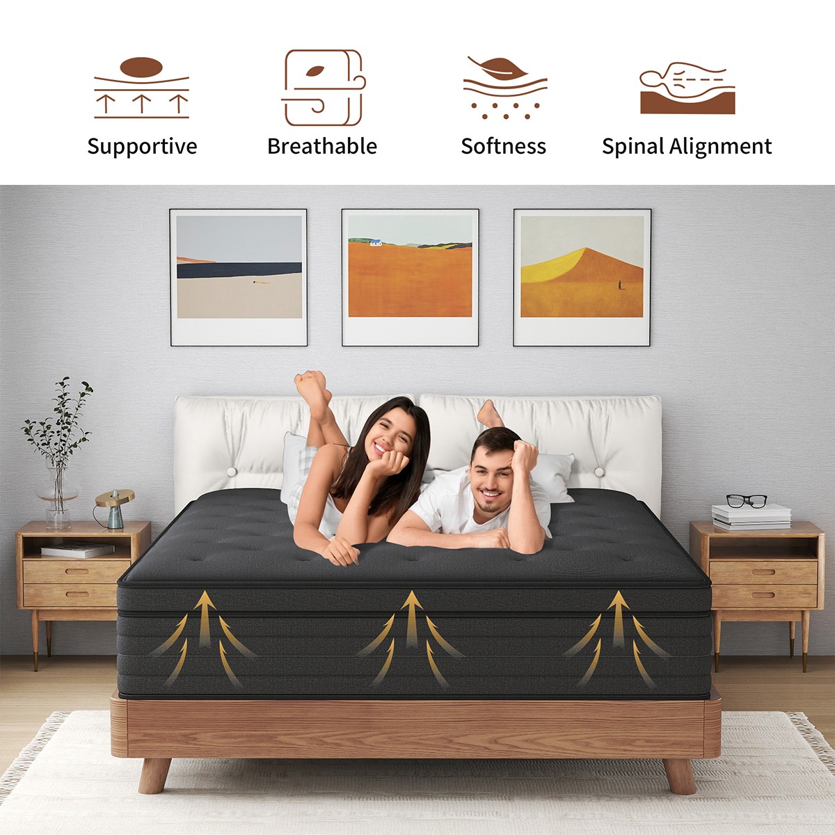 8"/12"/14" Twin Full Queen King Mattress Gel Memory Foam Hybrid Spring In a Box