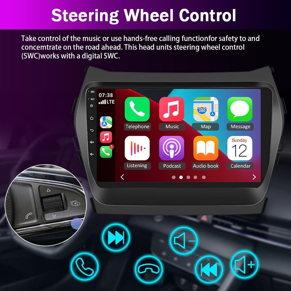 Android 13 Double Din Car Stereo 9 Touch Screen Wireless Carplay Android Auto