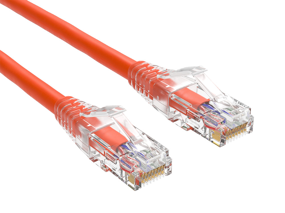 5ft Cat6 Ethernet Patch Cable with Clear Boot, UTP, Pure Bare Copper, Orange