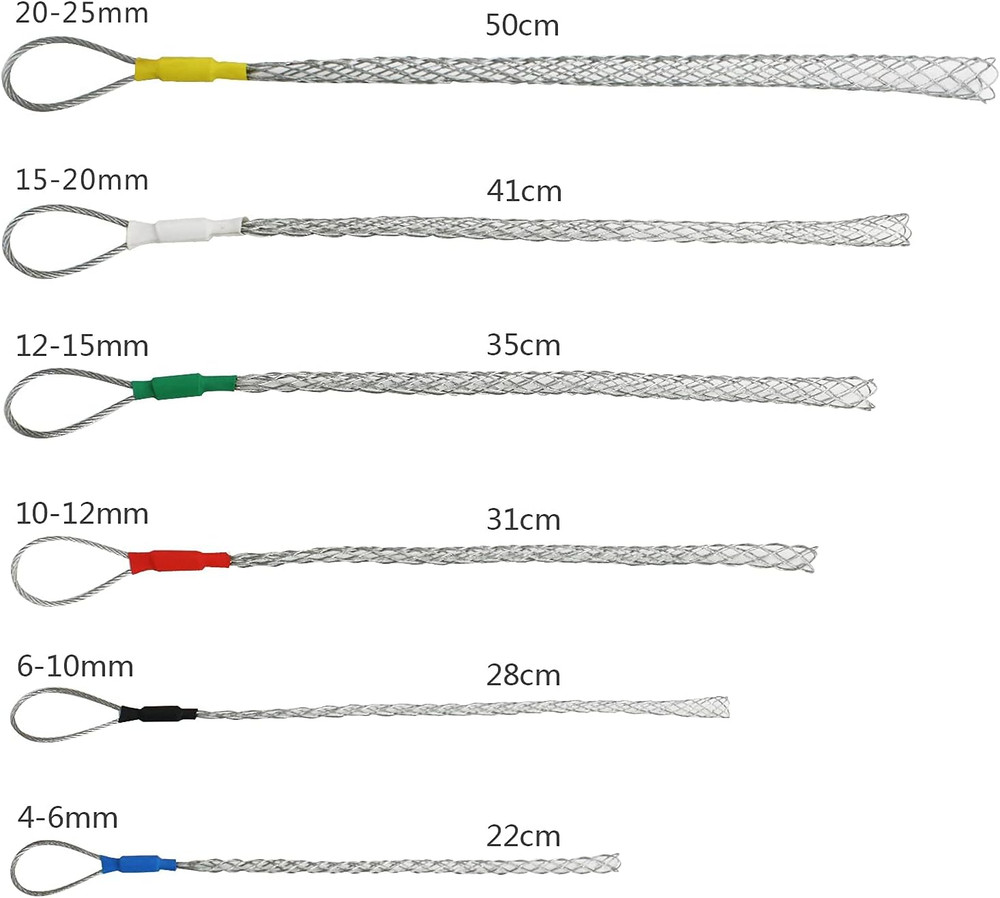 Cable Pulling Grip Sock Kit Galvanizing Steel Antislip Pipe Cable Wire Pulling G