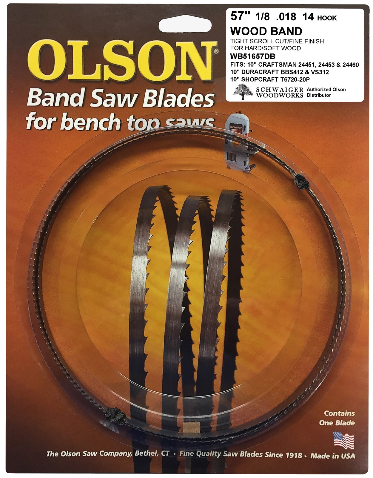 Olson Band Saw Blade  57" 56-7/8" inch x 1/8", 14TPI for Craftsman Shopcraft