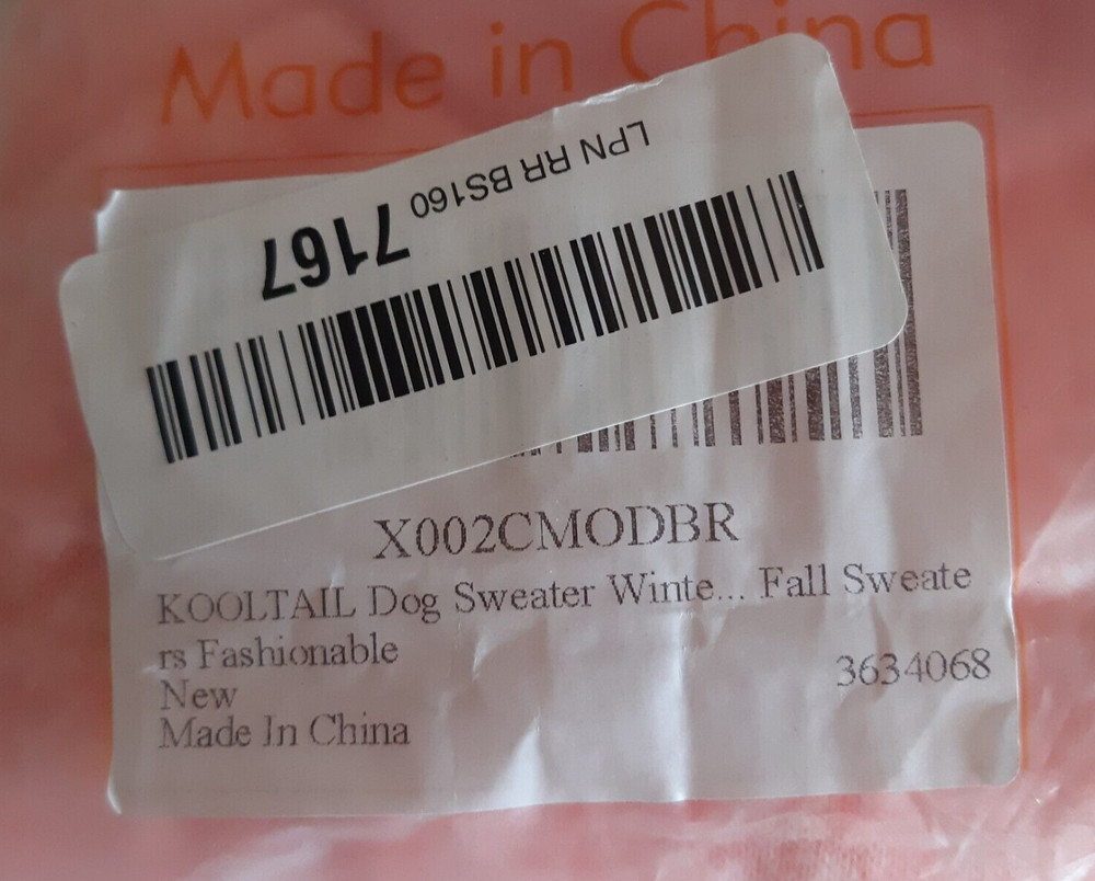 Kooltail 2 Dog Sweaters Size Small New With Tags #1N7167