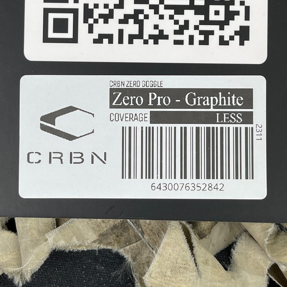 Carbon CRBN Zero Pro Paintball Mask (Less Coverage) - Graphite - Silver Mirror