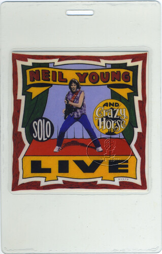 NEIL YOUNG 1987 SOLO TOUR LAMINATED BACKSTAGE PASS