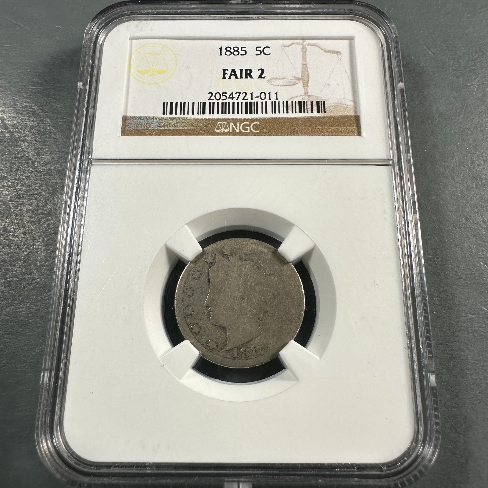 1885 5C Liberty Nickel NGC Fair 2, KEY DATE! (89285)