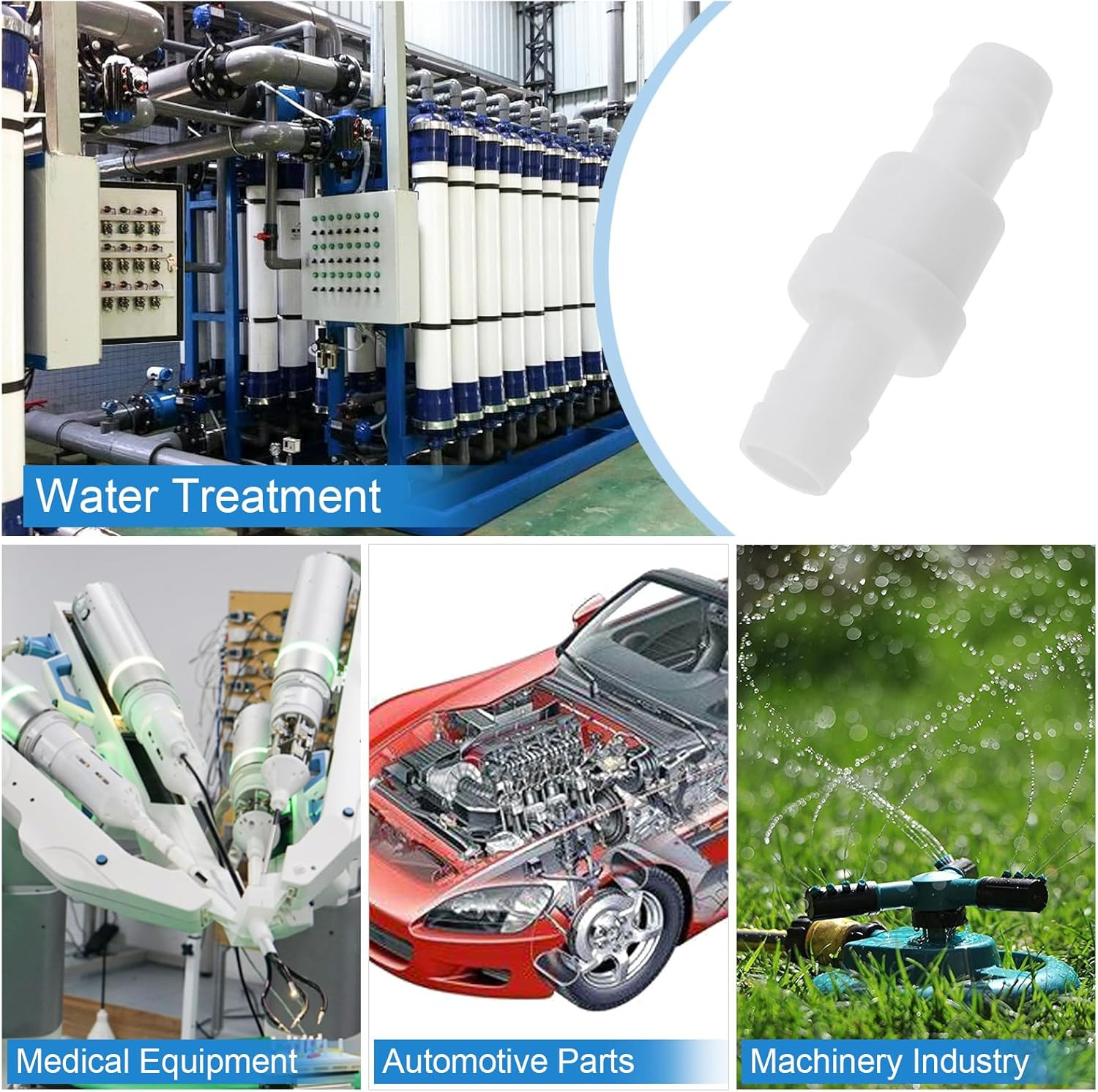 4Pcs 1/2Inch Check Valve, PNXKTXO One Way Inline Check Valve Wear-Resistant Non