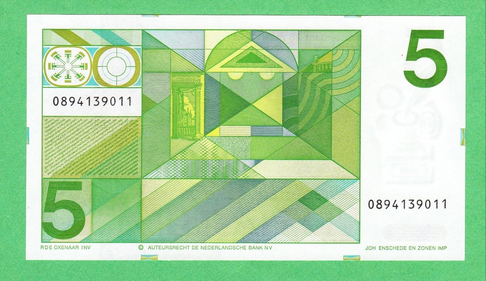 Netherlands 5 Gulden Note P-95a  UNCIRCULATED