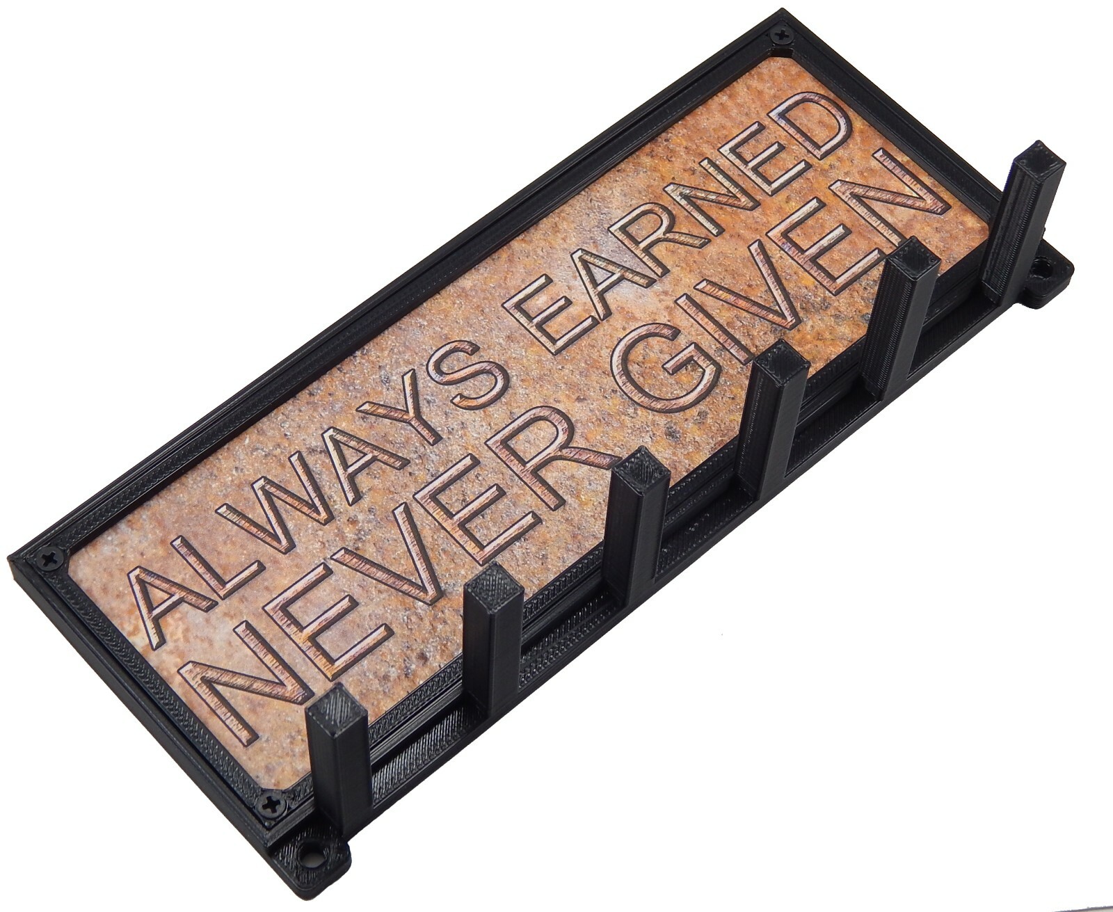 Always Earned Never Given Sports Race Medal Display Rack Holder Hanger Organizer