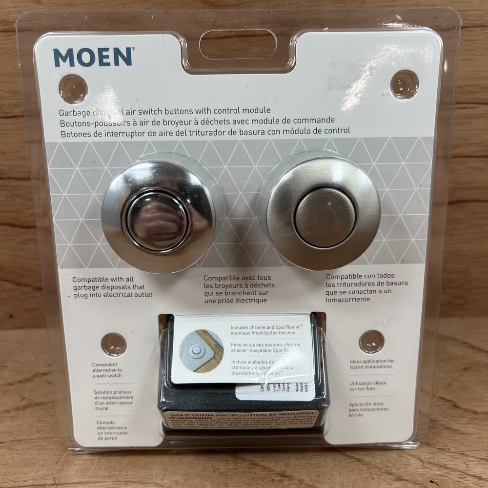 Moen Garbage Disposal Controller Base with Chrome and Spot Resist Stainless Air