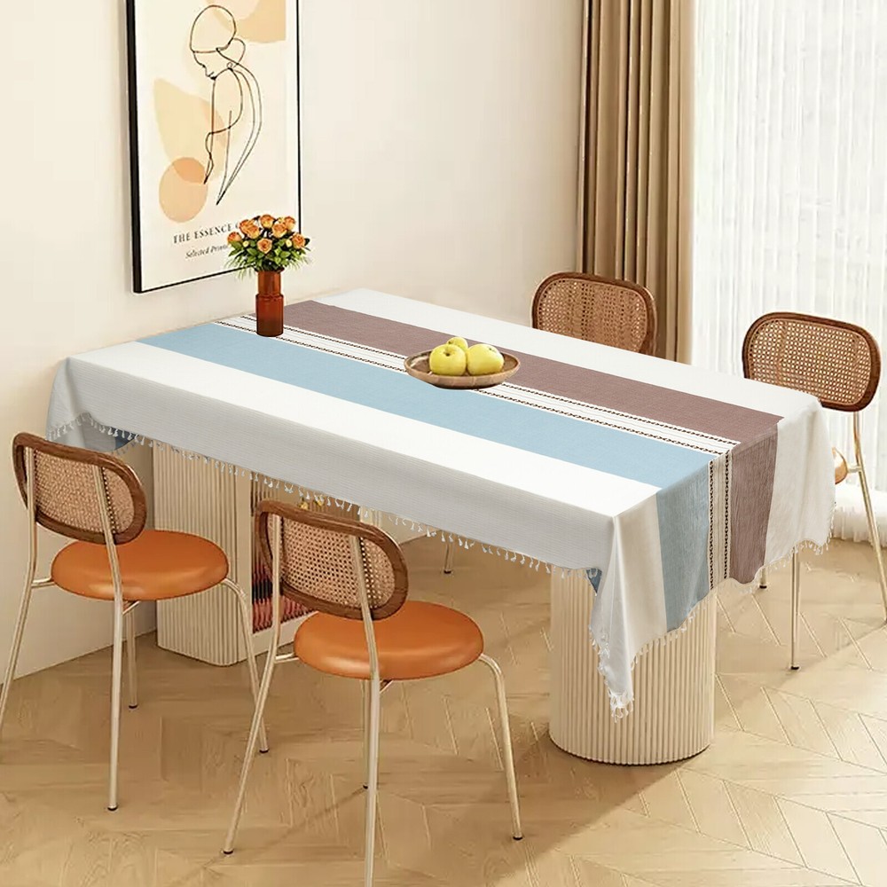 Rectangle Table Cloths Rustic Tablecloth Table Cover Waterproof 140*300cm US