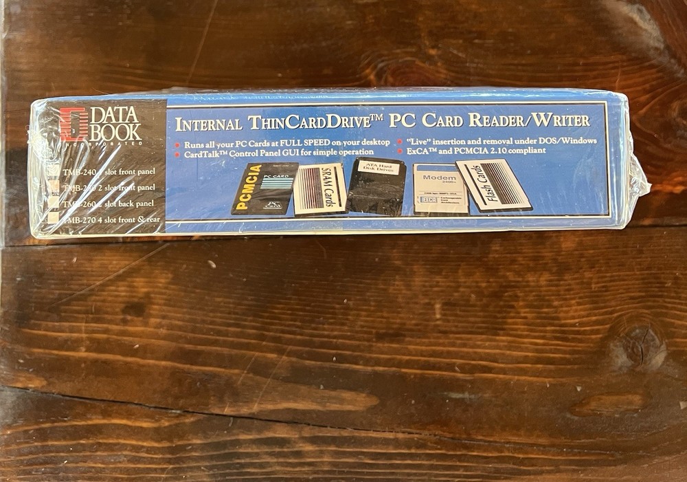 Data Book Internal Thin-card Drive PC Card Read/Writer New Sealed