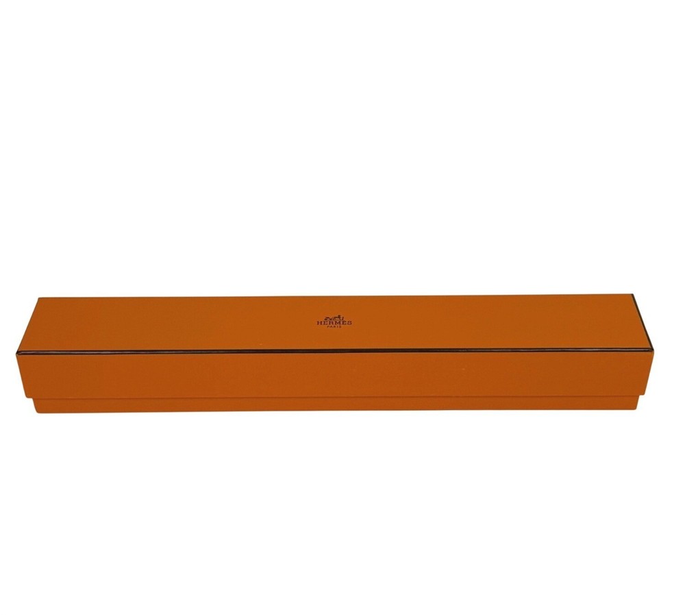 Hermes Iconic Orange Long Thin Rectangular Gift Box