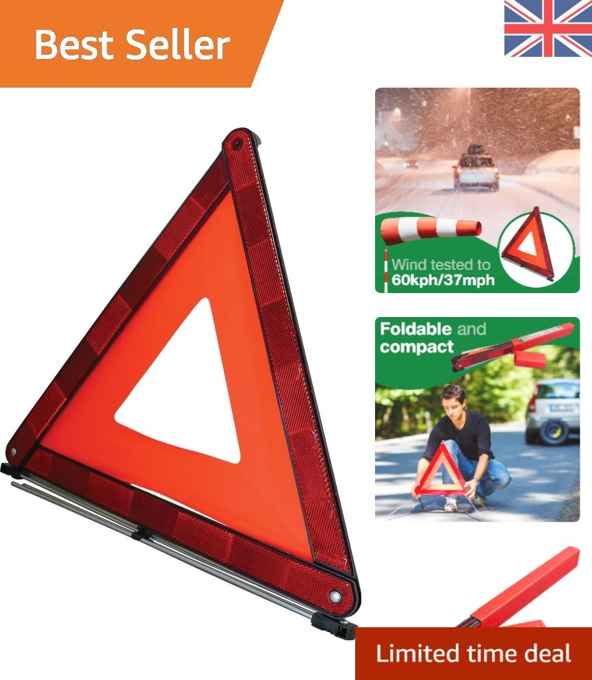 Q4232 Foldable Warning Triangle - Essential Roadside Safety Tool for Drivers