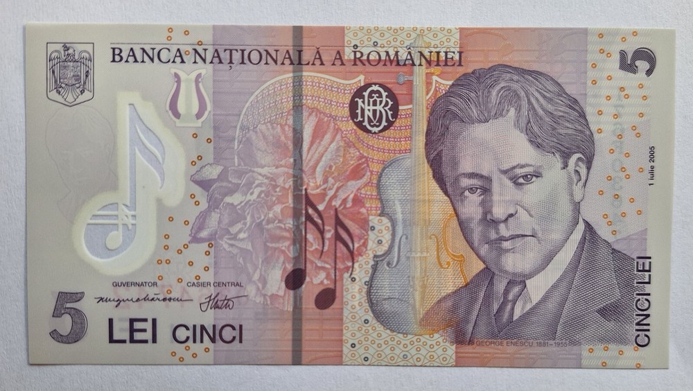 Romania 5 Lei 2017 Polymer Banknote, UNC Romanian