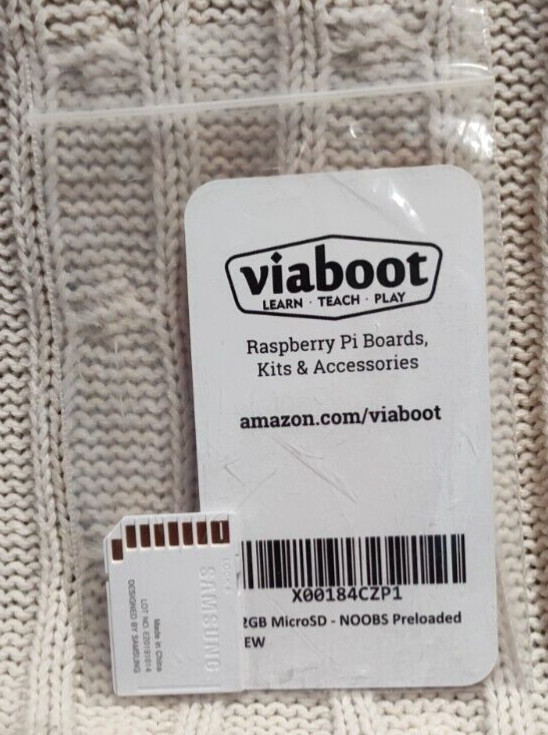 Viaboot 32GB MicroSD Card and adapter preloaded with Raspberry Pi NOOBS