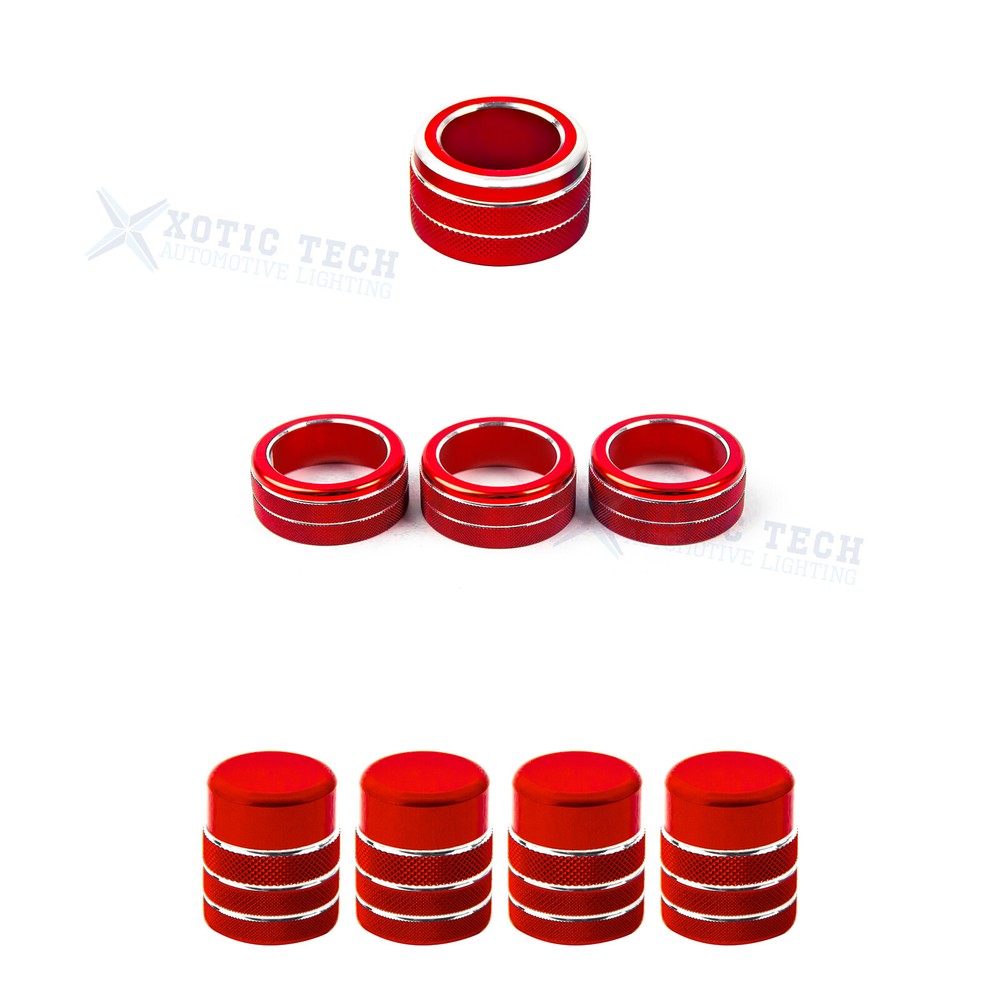 Red Dashboard Console AC Knob + Navigation Switch Cover For Honda Civic 2022+