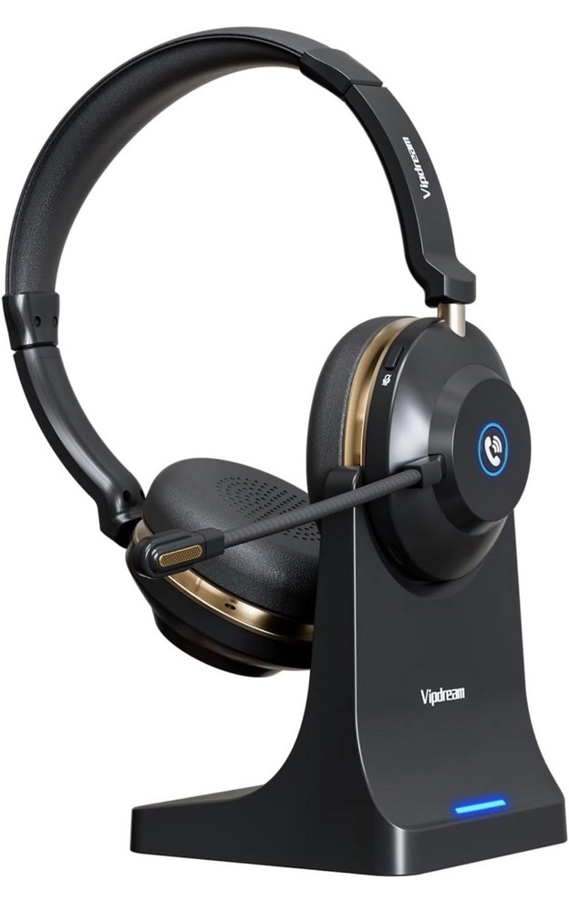 Wireless Headset with Mic for Work,6.0 Bluetooth Headset with Microphone,45 H...