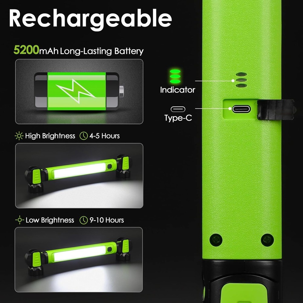 Versatile Rechargeable Work Light - 2-Level Brightness
