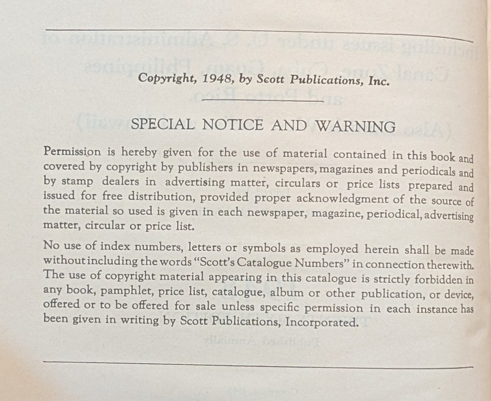 United States Stamp Catalogue Specialized HC 1948 Scott Publications