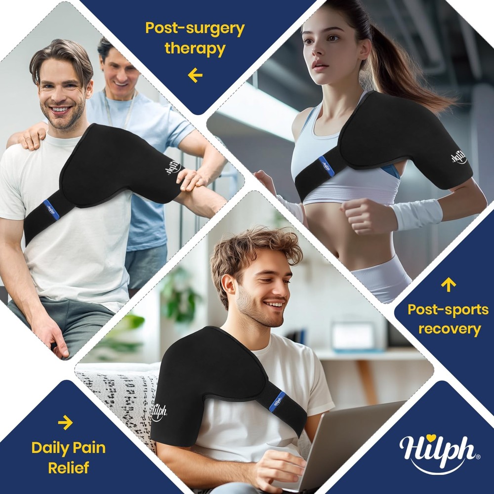 Shoulder Ice Pack Wrap for Rotator Cuff & Arm, Cold Therapy with Compression