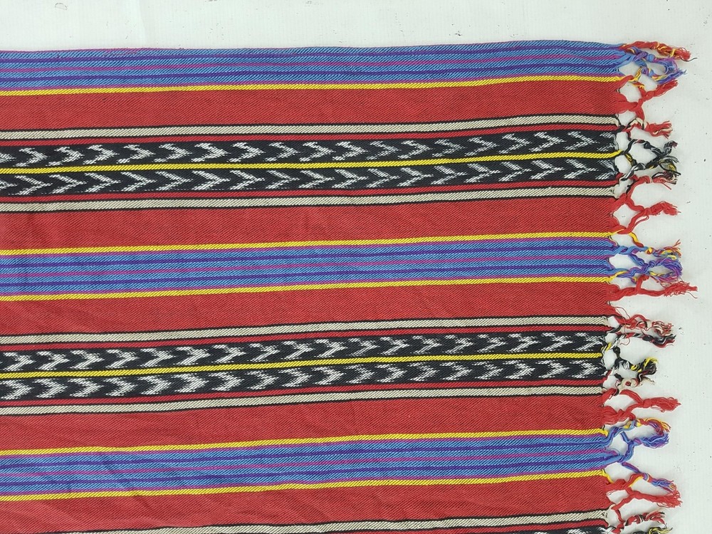 Vintage Handwoven Geometric Pattern Table Runner 162x24 inches