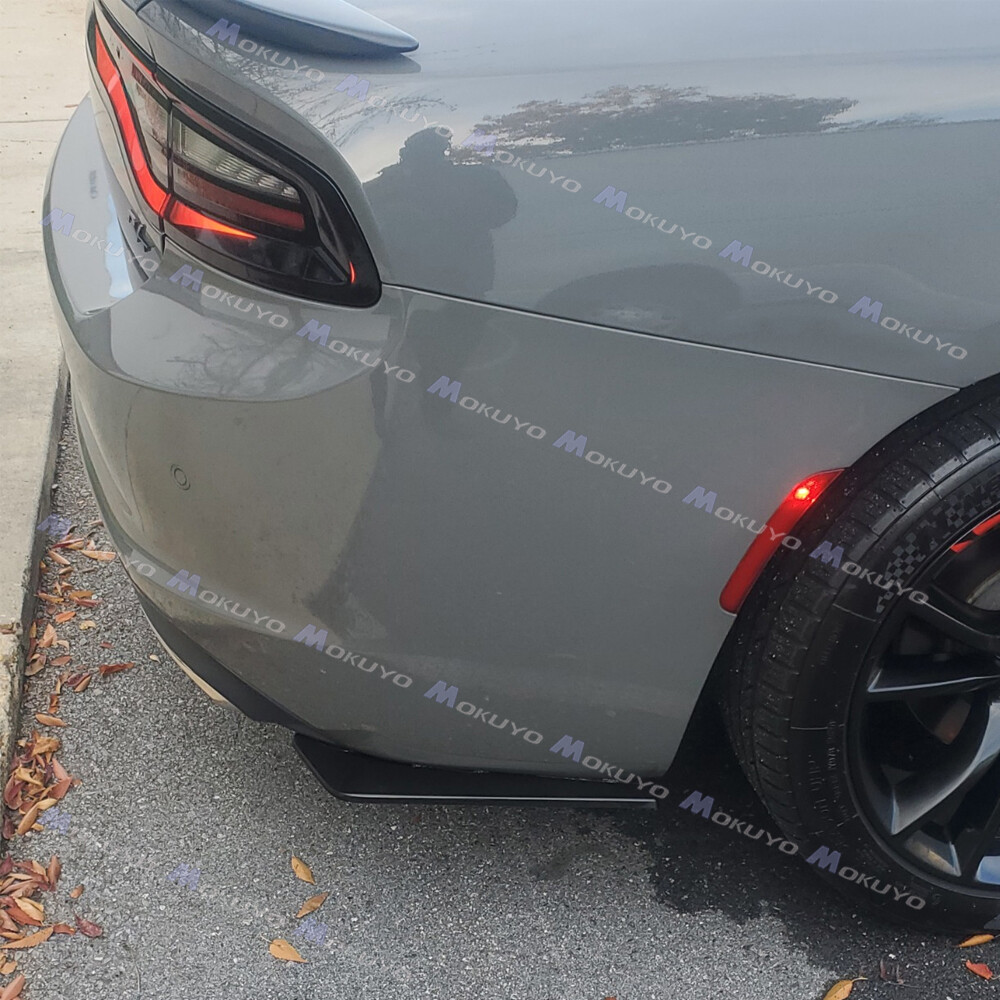 Glossy Black Rear Bumper Diffuser Splitter Canards for Dodge Charger 2006-2022