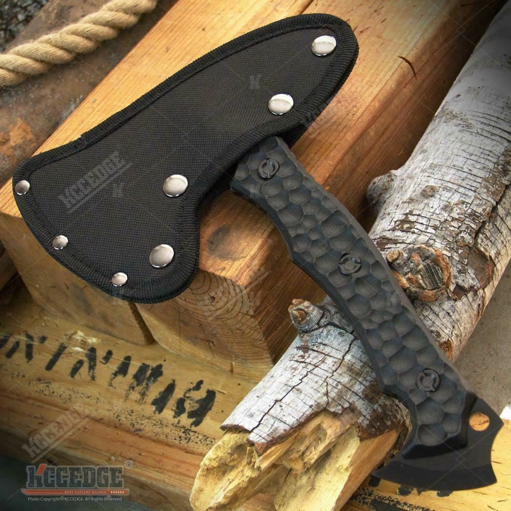 10" Tactical Fighting Axe w/ Finger Choil Sharpened Back Spike
