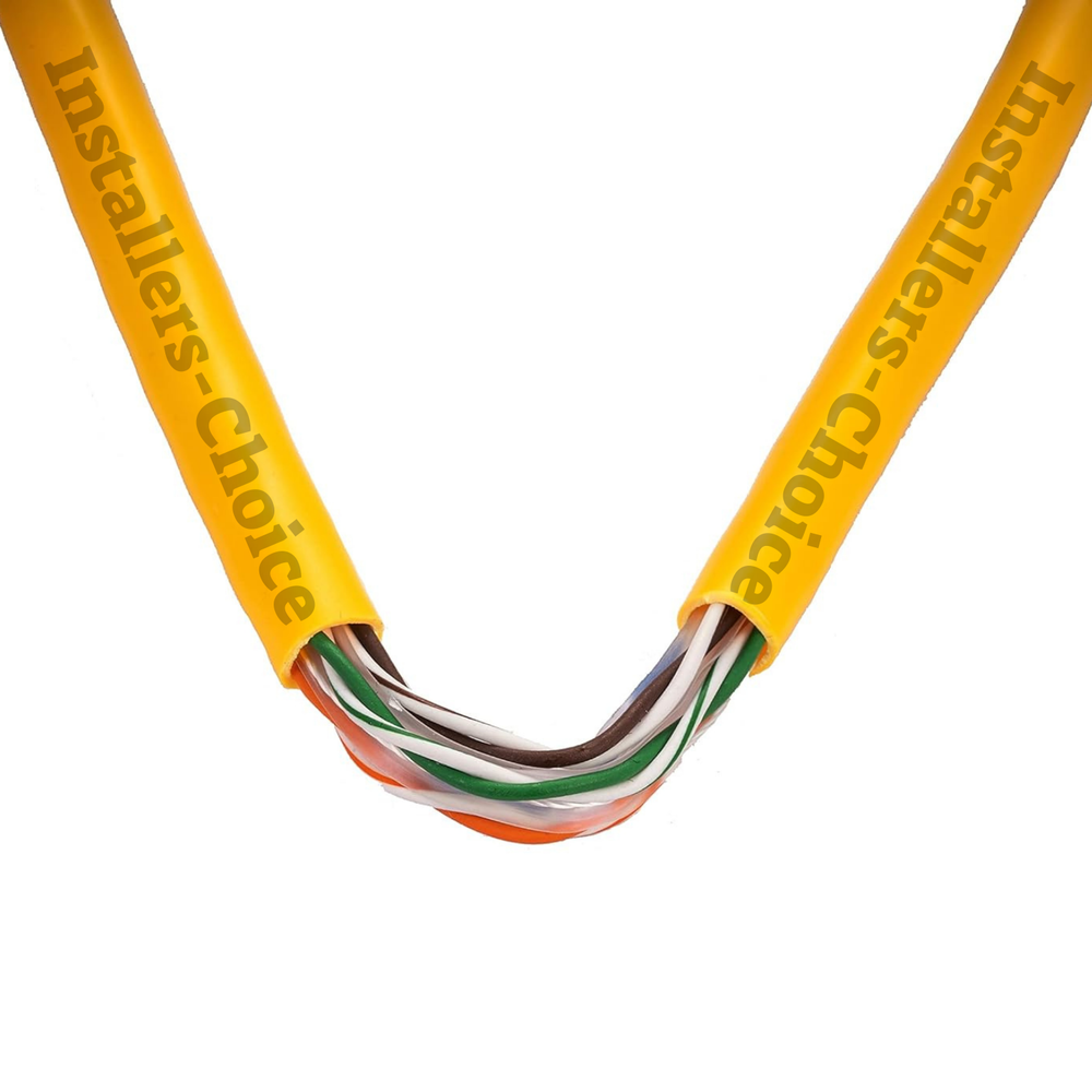 Cat6 1000FT CCA UTP Solid Yellow Ethernet Cable - LAN Network Bulk 23 AWG RJ45