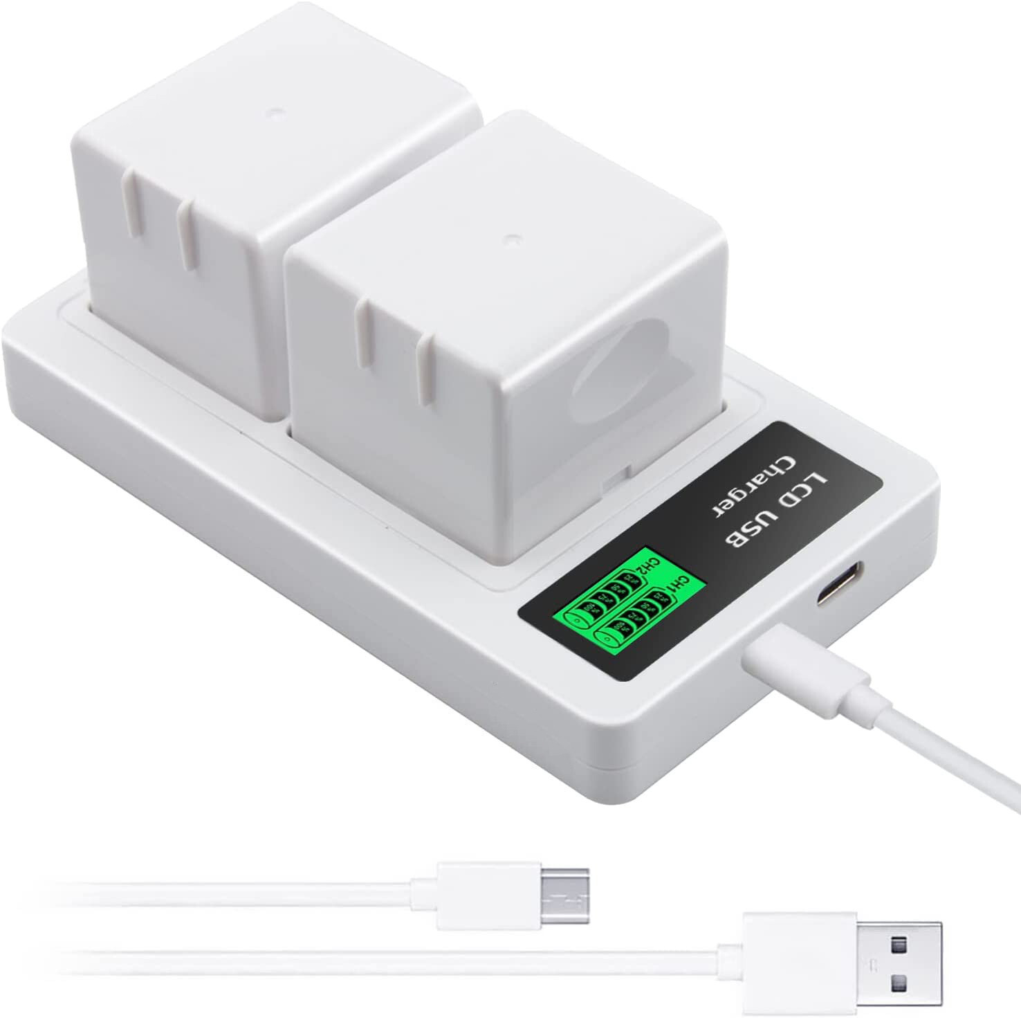 2-Pack Battery & LCD Dual Charger for Arlo Ultra, Ultra 2, Arlo Pro 3, Arlo Pro4