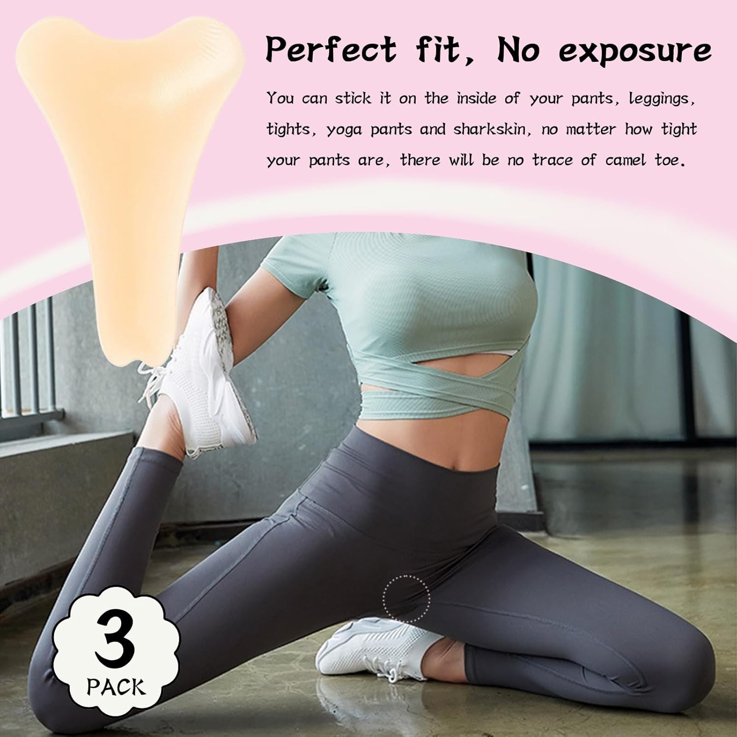 3-Pack Camel Toe Concealer for Women, Reusable Silicone Cameltoe Cover for Leggi